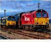 Freight train at a railway yard